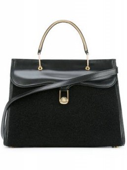 OLYMPIA LE-TAN Marguerite black tote – designer handbags – luxe bags - flipped