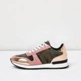 river island pink camo patent panel trainers. Camouflage print sports shoes | girly sneakers