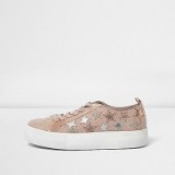 river island pink sparkly star trainers. Girly sneakers | embellished flats | stars | casual flat sports shoes | weekend fashion