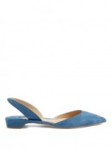 PAUL ANDREW Rhea blue suede slingback flats ~ stylish flat shoes