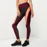 river island – RI Active burgundy block sports leggings. Sportswear | colour block running pants | gym fashion