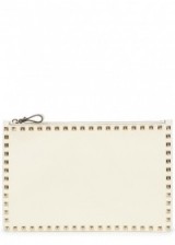 VALENTINO Rockstud large ivory leather pouch ~ luxe clutch bags ~ luxury stud handbags ~ luxury designer accessories