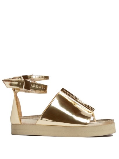 ELLERY Ryme double ankle-strap metallic gold sandals