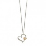 Ernest Jones Silver & 9ct rose gold diamond heart & butterfly pendant ~ pendants ~ diamonds ~ hearts ~ romantic jewellery ~ cute necklaces ~ butterflies