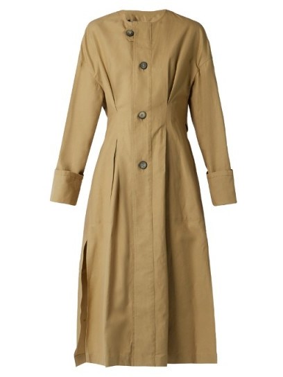 ISABEL MARANT Slater beige cotton and linen-blend trench coat ~ stylish coats ~ effortless style ~ designer fashion - flipped