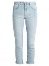 STELLA MCCARTNEY Star-embroidered skinny-leg boyfriend jeans