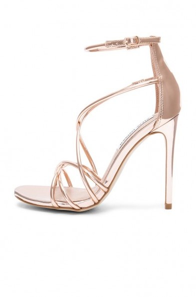 STEVE MADDEN SATIRE HEEL – rose gold high heel sandals – strappy heels – party shoes - flipped