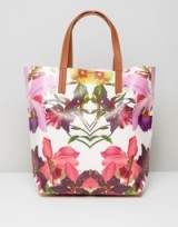 Ted Baker Floral Print Bag Shopper Bag ~ flower printed shoppers ~ tropical prints ~ pink & purple bags ~ accessories ~ shopping bags with style