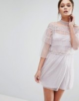 True Decadence Tulle Mini Dress in Layering ~ nude dresses ~ pale pink fashion ~ semi sheer