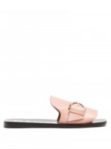 ACNE STUDIOS Virgie leather slides. Pink flats | flat sandals