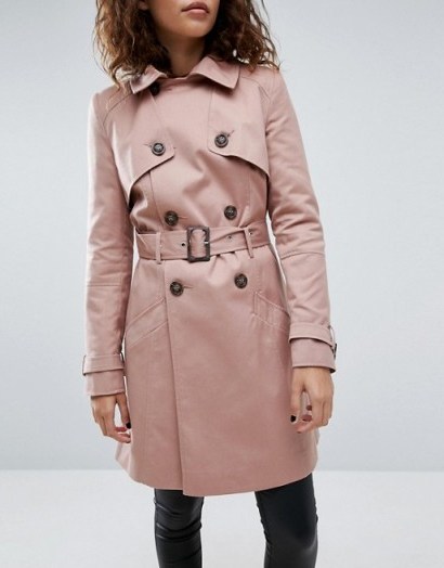 ASOS Classic Trench Coat ~ blush belted coats ~ spring fashion ~ pale pink outerwear - flipped