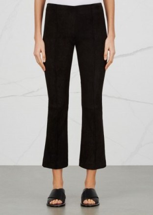 THE ROW Becca black suede trousers ~ perfect cropped pants ~ elegant & chic ~ laid-back elegance ~ luxury designer fashion - flipped