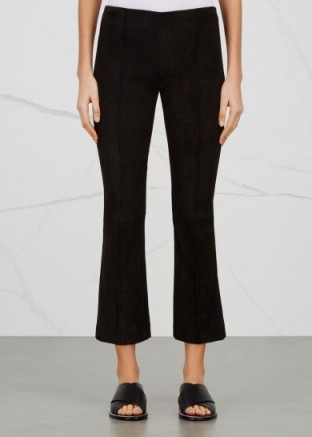 THE ROW Becca black suede trousers ~ perfect cropped pants ~ elegant & chic ~ laid-back elegance ~ luxury designer fashion