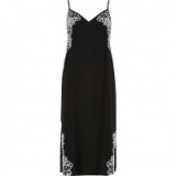 river island black floral embroidered slip dress – lbd – cami dresses – strappy evening fashion – party style – going out