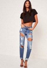 missguided / blue riot high rise ripped jeans