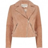 River Island blush pink suede biker jacket – luxe style jackets – moto