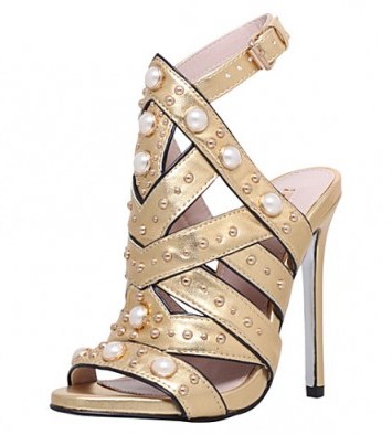 CARVELA Goldie metallic sandals – gold embellished caged high heels – luxe evening shoes – glamorous occasion shoes – ankle strap – glamour - flipped
