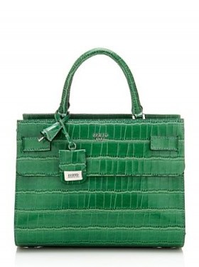 GUESS CATE CROC PRINT HANDBAG – crocodile printed bags – chic green handbags – glamorous animal prints - flipped
