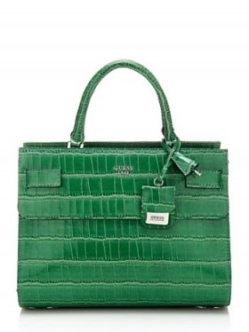 GUESS CATE CROC PRINT HANDBAG – crocodile printed bags – chic green handbags – glamorous animal prints