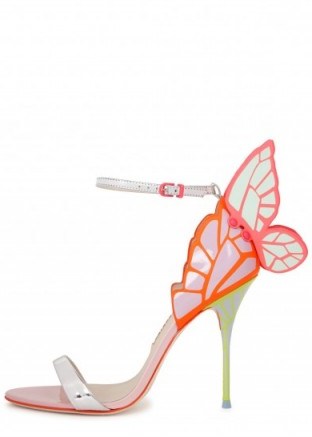 SOPHIA WEBSTER Chiara winged leather sandals ~ dream evening shoes ~ feminine high heels ~ butterfly wings ~ red carpet shoes ~ statement footwear ~ embellished barely there - flipped