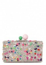 SOPHIA WEBSTER Clara embellished box clutch ~ hard evening bags ~ luxe occasion accessories ~ feminine style ~ beads, crystals & multicoloured stone embellishments