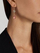 IRENE NEUWIRTH Diamond, sunstone & rose-gold earring ~ single luxe drop earrings ~ luxury jewellery