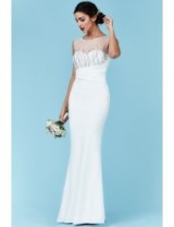 GODDIVA Embellished Maxi Wedding Dress White – affordable bridal gowns – sleeveless occasion dresses