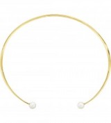 GEORG JENSEN Neva 18ct yellow-gold, diamond and pearl neck ring. Contemporary necklaces | elegant modern style jewellery