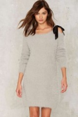 Glamorous Cleo Sweater Dress in grey. Luxe style knitwear | jumper dresses | knitted fashion