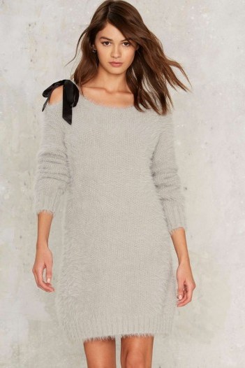 Glamorous Cleo Sweater Dress in grey. Luxe style knitwear | jumper dresses | knitted fashion - flipped