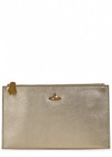 VIVIENNE WESTWOOD Gold saffiano leather clutch ~ chic evening bags ~ occasion accessories ~ simple elegance