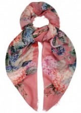 GUCCI Hydrangea-print cashmere blend scarf ~ luxe floral printed scarves ~ designer accessories