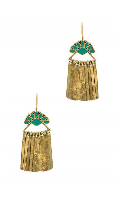 CLEOBELLA ~ CARLA EARRINGS. Brass and turquoise drop earrings | summer fashion jewellery | boho style accessories - flipped