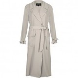River Island light grey tie waist duster coat – lightweight coats – belted – winter into spring fashion
