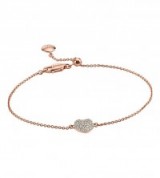 MONICA VINADER Nura 18ct rose-gold vermeil and diamond bracelet. Luxe style bracelets | Valentine’s day jewellery | Valentine gifts for her | pave diamonds | hearts | heart shaped
