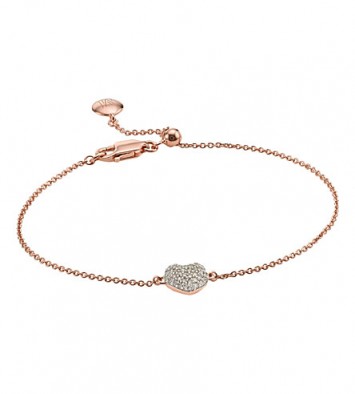 MONICA VINADER Nura 18ct rose-gold vermeil and diamond bracelet. Luxe style bracelets | Valentine’s day jewellery | Valentine gifts for her | pave diamonds | hearts | heart shaped