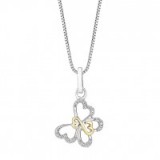 Open Hearts By Jane Seymour Diamond Butterfly Pendant ~ heart shaped pendants ~ Valentines necklaces ~ romantic jewellery