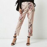 River Island pink floral print tapered trousers – flower printed pants – spring fashion