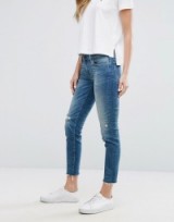 Polo Ralph Lauren Mid Rise Skinny With Ripped Detail midwash blue