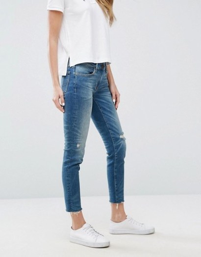 Polo Ralph Lauren Mid Rise Skinny With Ripped Detail midwash blue - flipped
