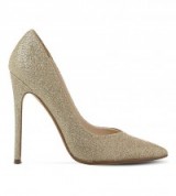 STEVE MADDEN Wicket glitter court shoes – gold glitter courts – stiletto heels – shimmering high heel shoes