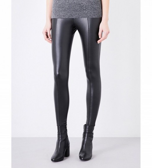 TOPSHOP Percy skinny faux-leather trousers in black - flipped