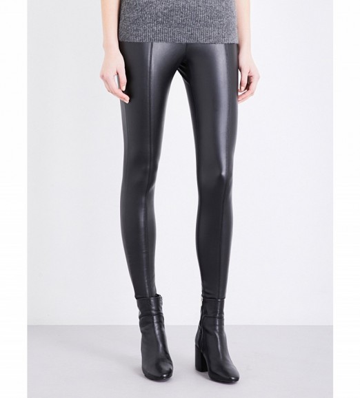 TOPSHOP Percy skinny faux-leather trousers in black