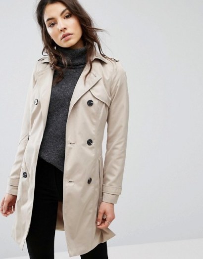 Vila Trench Coat ~ classic beige coats ~ lightweight outerwear ~ spring fashion ~ street style - flipped