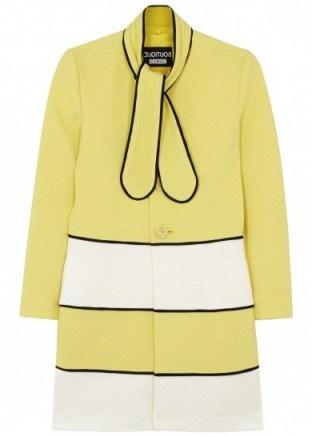 BOUTIQUE MOSCHINO Yellow ribbed cotton blend coat ~ statement coats ~ luxe fashion ~ designer outerwear - flipped