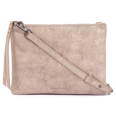 Mint Velvet Lottie Nude Leather Metallic Across Body Bag ~ light pink metallics ~ crossbody bags - flipped