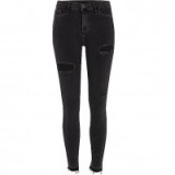 river island dark grey Molly ripped skinny jeggings ~ skinny jeans ~ fashion & style