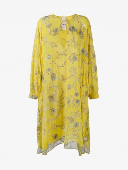 Ashish Yellow Embroidered Kaftan Dress ~ embellished kaftans