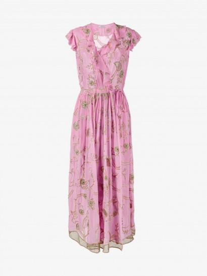 Ashish Pink Embroidered Short Sleeve Dress ~ luxe dresses