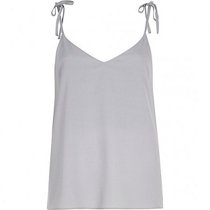 RIVER ISLAND Light blue bow shoulder cami top – strappy tops – spring fashion – camisoles - flipped